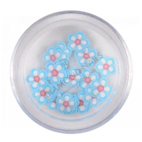 Flori cauciucate albastru light de la Diamond Nails