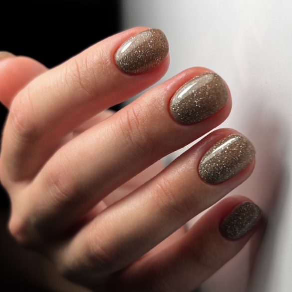 Gel lac - DN101- Auriu cu sclipici