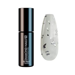 Diamond Nails ojă semipermanentă Argintiu cu Particule DN111 7ml cu efect strălucitor și elegant