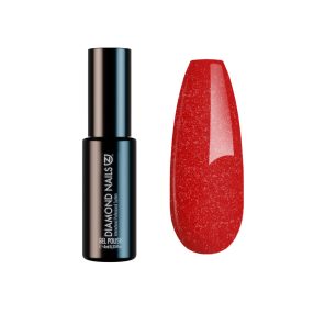 Diamond Nails Gel Lac - Roșu de Crăciun cu Sclipici Fin - DN136 - 4ml - fără HEMA