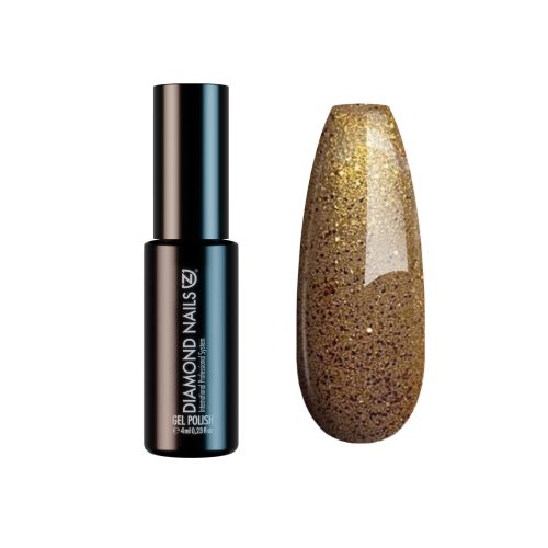 Diamond Nails Gel Lac - Sclipici Auriu-Ochre - DN118 - 4ml - fără HEMA