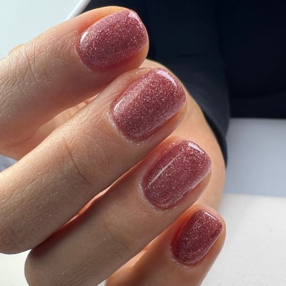 Gel Lac - 4 ml DN102 - Rosegold cu sclipici - Pensula nouă!