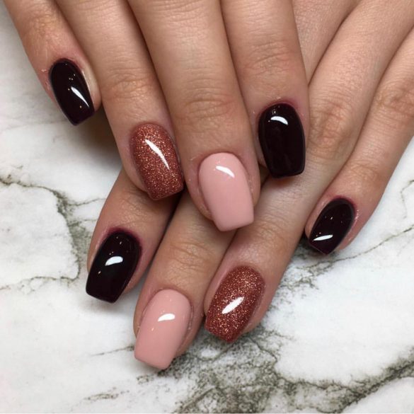 Gel Lac - 4 ml DN102 - Rosegold cu sclipici - Pensula nouă!