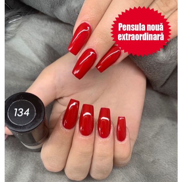 Gel Lac - 4 ml DN134 - Roșu - Pensula nouă!