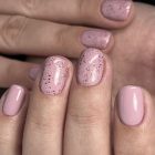 Gel Lac - DN227 - Rose Gold cu sclipici mari