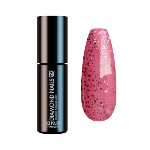 Diamond Nails ojă semipermanentă Roz Strălucitor cu Sclipici Mare DN225 7ml cu efect glamour intens