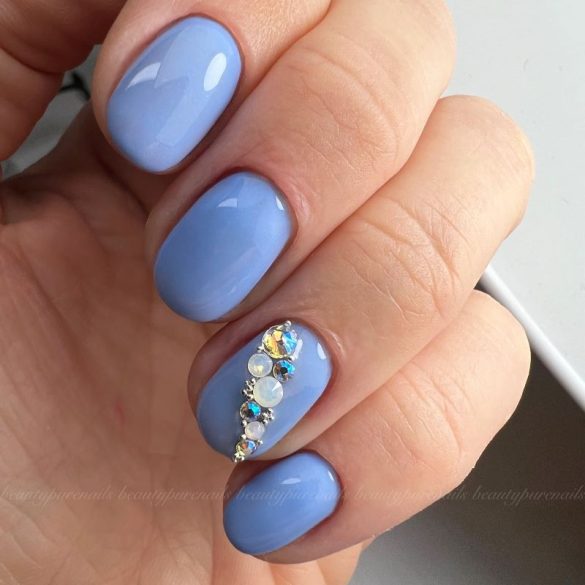 Gel Lac - 4 ml DN129 - Albastru cristal - Pensula nouă!