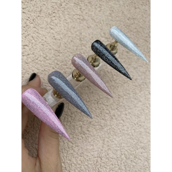 Top Gel Lac fără fixare cu sclipici argintiu -02