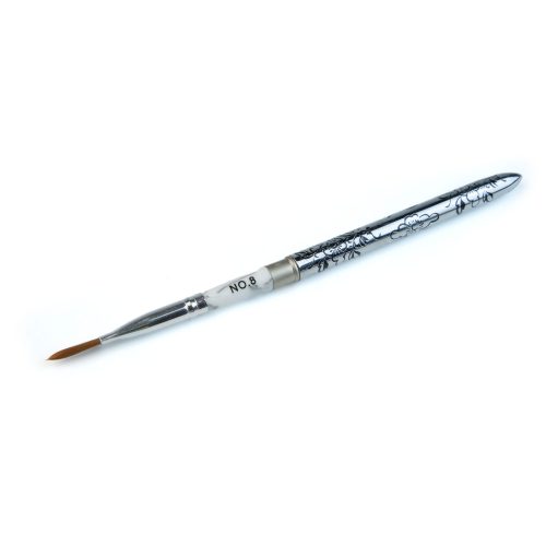 Pensulă gel nr. 8 cu toc metalic floral pentru construcția unghiilor – Diamond Nails