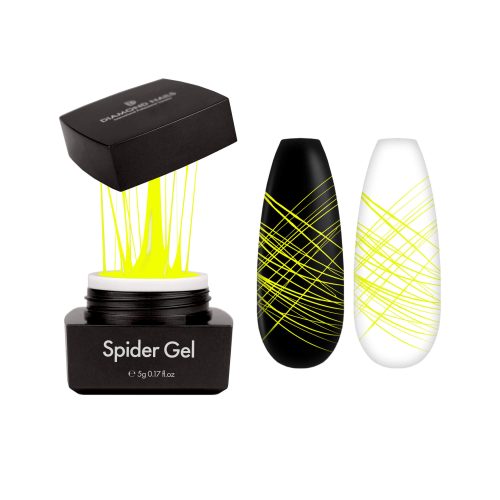 Spider Gel Neon Yellow 5g – Linii vibrante și creative - Diamond Nails