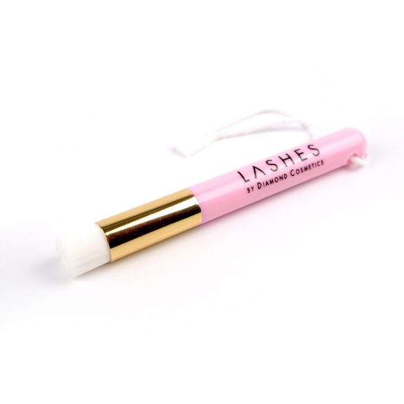 Pensulă curățare gene fir cu șampon - pink (păr alb)