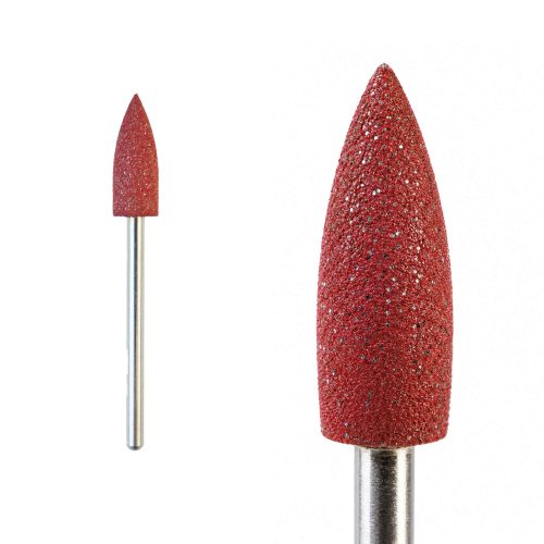 Freză din silicon formă lacrimă pink pentru finisare delicată și lustruirea unghiei naturale