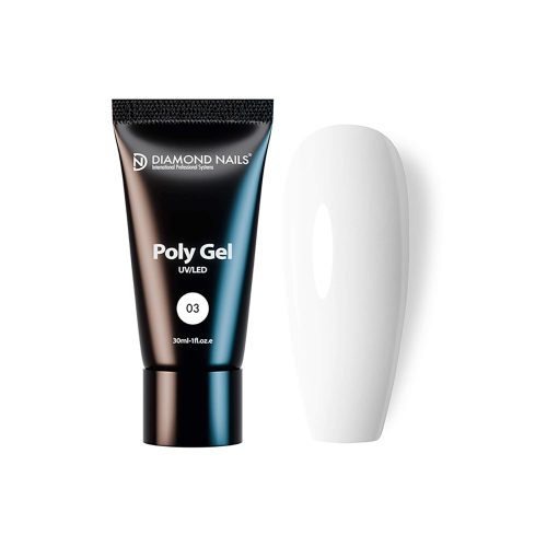 PolyGel 03 - Milky White - 30ml - Fără HEMA și fără TPO Diamond Nails