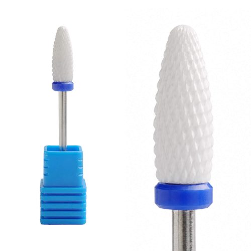 Freza ceramică conic medie pentru îndepărtarea controlată a gelului, acrilului și polygelului și reducerea uniformă a materialului