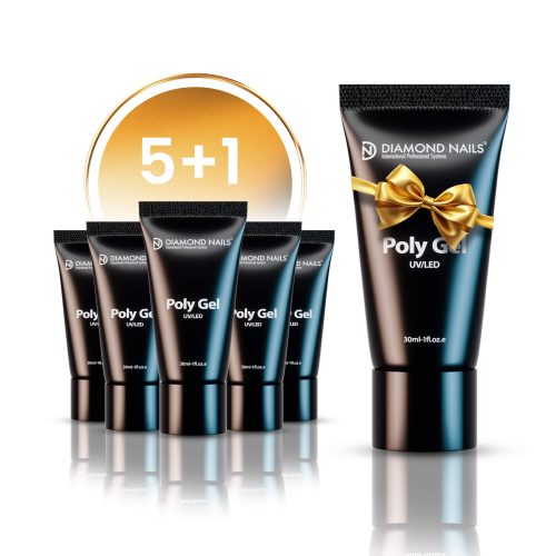 Set Polygel 6 bucăți – 5+1 gratuit pentru construcția unghiilor – Diamond Nails