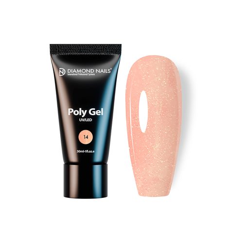 Diamond Nails PolyGel 14 - Peach Shine - 30ml - Fără HEMA și TPO