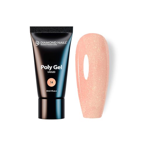 Diamond Nails PolyGel 14 - Peach Shine - 30ml - Fără HEMA și TPO
