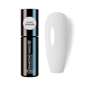 Diamond Nails - Rubber Base - White Shimmer 7ml - Fără HEMA