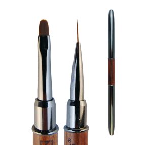 Pensulă gel și nail art – maro, oval deschis – Diamond Nails